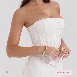 House of CB Vintage Ivory Embroidered Godet Set